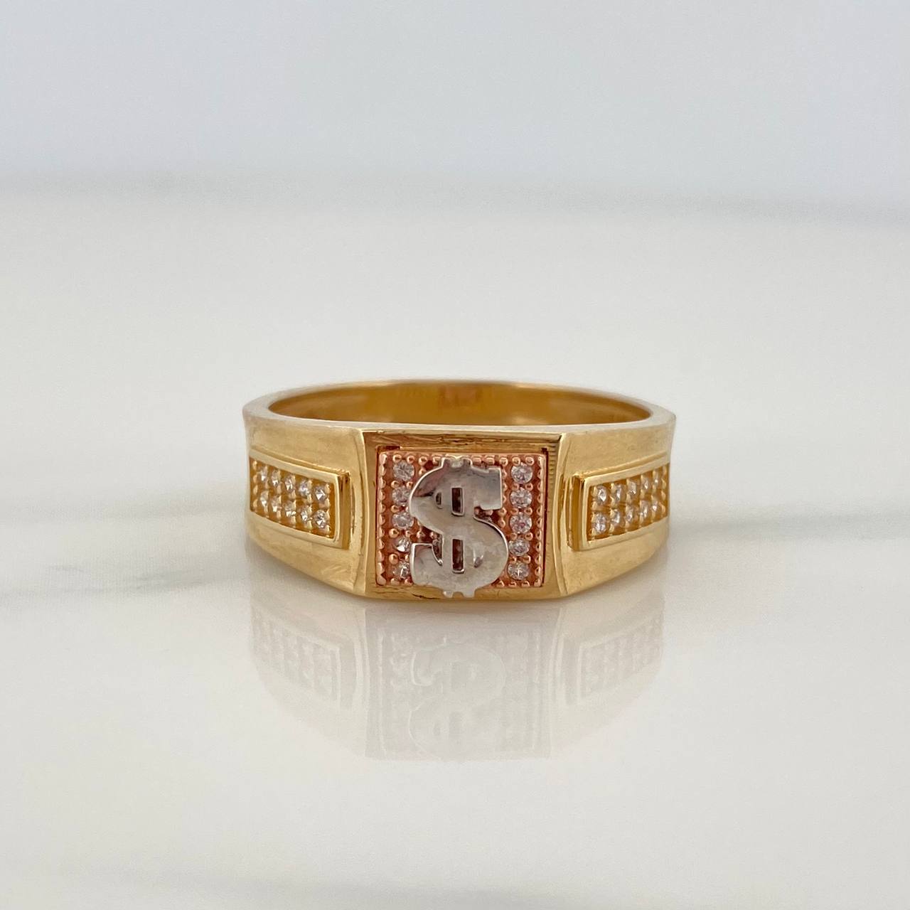 Anillo Signo Peso 6.7gr / T10 / Tres Oros 18K $