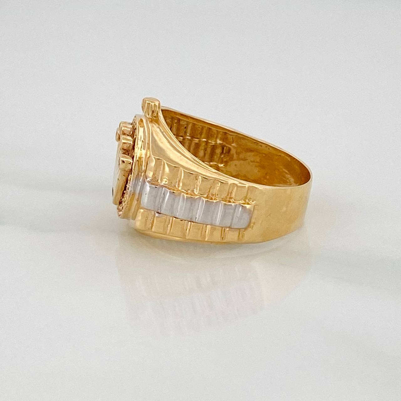 Crown Ring 7.35gr / T7 / Two Golds Yellow White 18K $