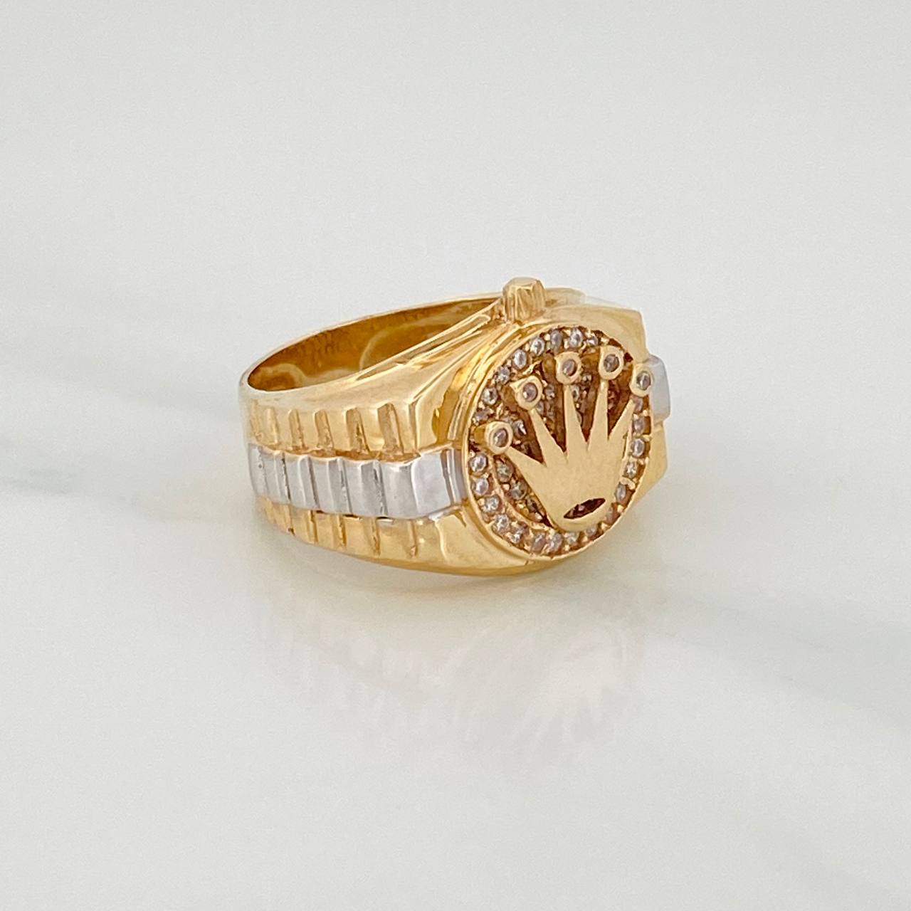 Crown Ring 7.35gr / T7 / Two Golds Yellow White 18K $