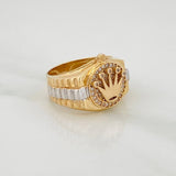 Crown Ring 7.35gr / T7 / Two Golds Yellow White 18K $