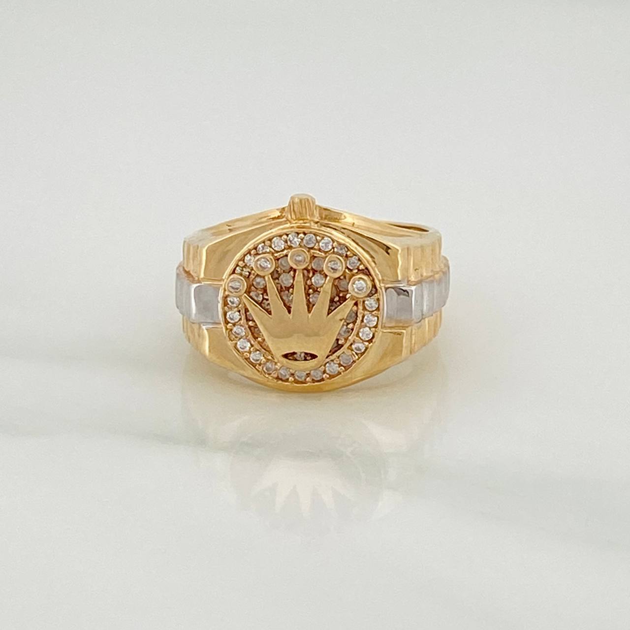Crown Ring 7.35gr / T7 / Two Golds Yellow White 18K $
