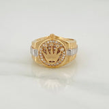 Crown Ring 7.35gr / T7 / Two Golds Yellow White 18K $