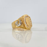 Seal Horseshoe Ring 10.8gr / T12 1/4 / Two Golds Yellow White 18K $