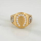 Seal Horseshoe Ring 10.8gr / T12 1/4 / Two Golds Yellow White 18K $