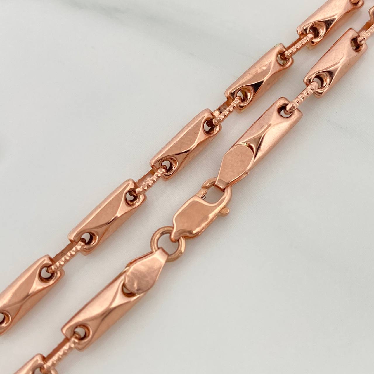 Pulso Rustico Rombo 4.85gr / 8 1/4 in / 1.6mm Oro Rosa 18K %