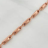 Pulso Rustico Rombo 4.85gr / 8 1/4 in / 1.6mm Oro Rosa 18K %