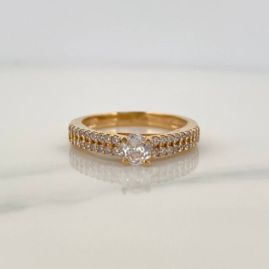 Anillo Solitario Puente 3.2gr / T7 / Oro Amarillo 18K %