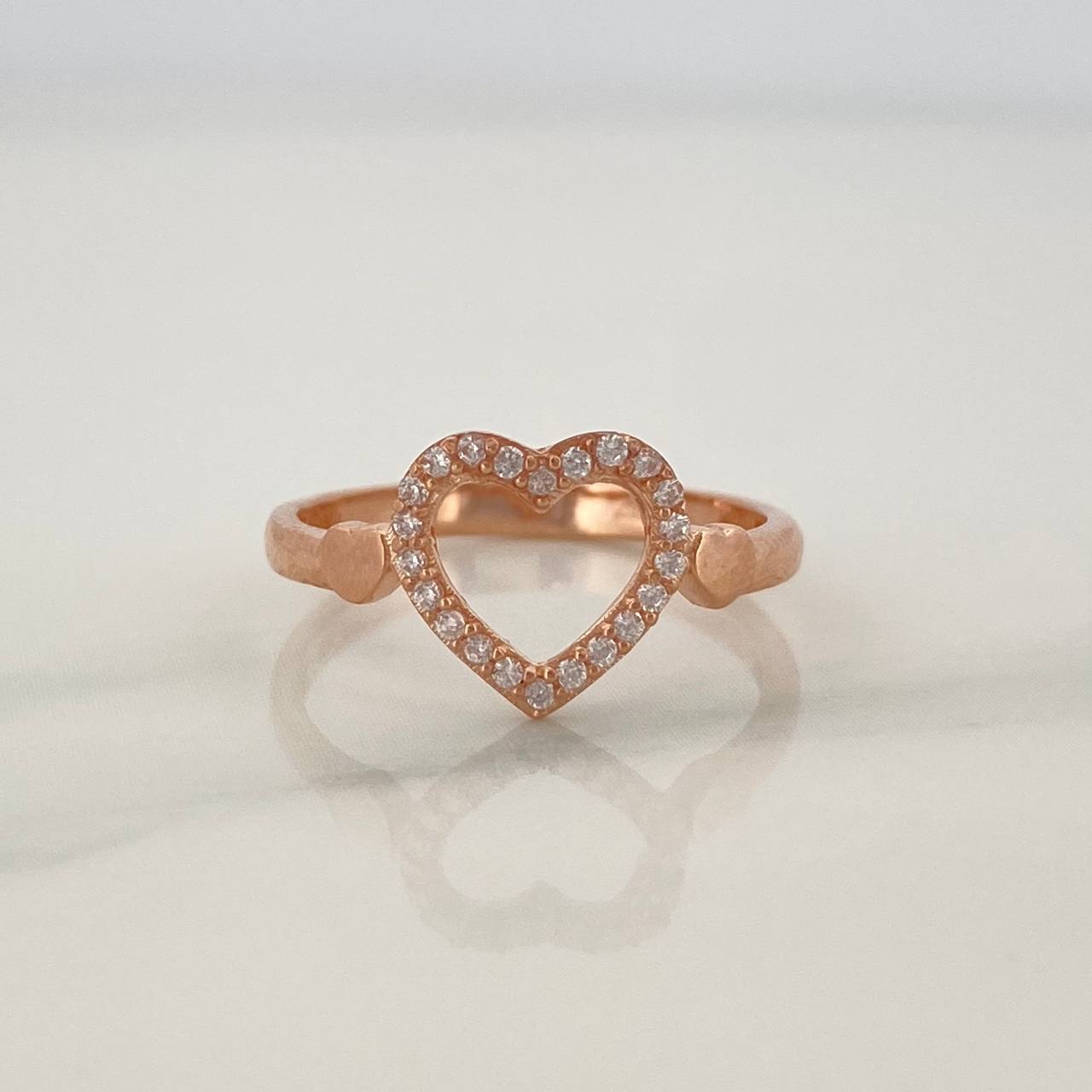 Anillo Corazones 1.65gr / T5 1/4 / Oro Rosa 18K %