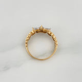Ring Crown Hearts 2.8gr / T6 3/4 / 18K Two Yellow White Golds %