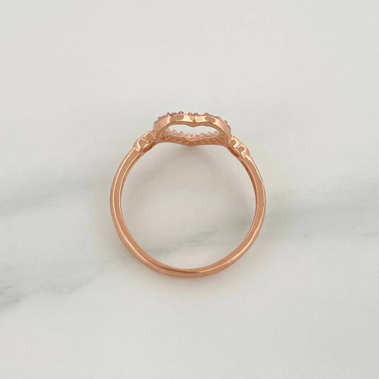 Anillo Corazones 1.65gr / T5 1/4 / Oro Rosa 18K %