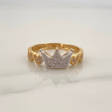Ring Crown Hearts 2.8gr / T6 3/4 / 18K Two Yellow White Golds %
