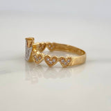 Ring Crown Hearts 2.8gr / T6 3/4 / 18K Two Yellow White Golds %