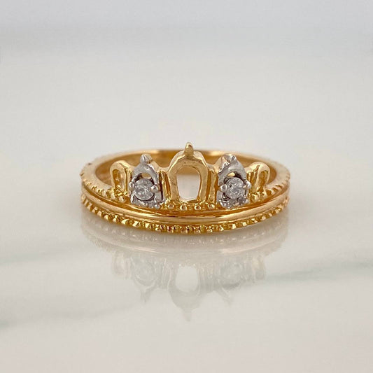 Ring Crown 2.5gr / T5 1/2 / 18K Two Yellow White Golds %
