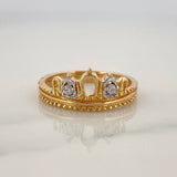 Anillo Corona 2.5gr / T5 1/2 / Dos Oros Amarillo Blanco 18K %
