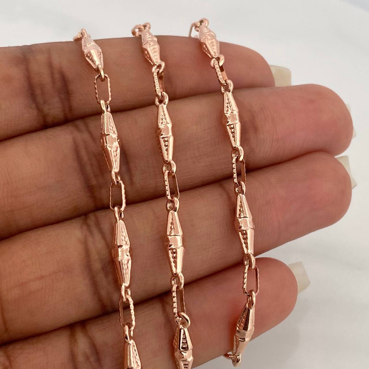 Cadena Rustica Dubai 10.65gr / 24 1/2 in / 2.3mm Oro Rosa 18K %