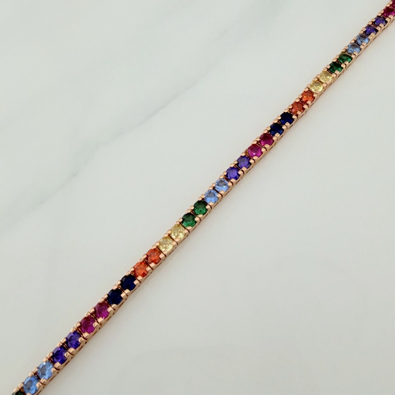 Pulso Tennis 13.25gr / 7 in / 3.2mm Oro Rosa 18K $