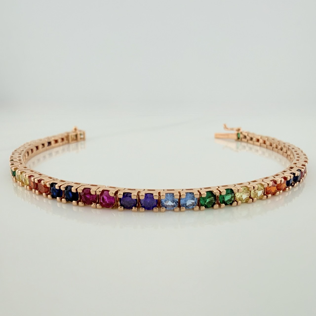 Pulso Tennis 13.25gr / 7 in / 3.2mm Oro Rosa 18K $