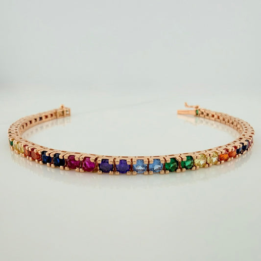 Pulso Tennis 13.25gr / 7 in / 3.2mm Oro Rosa 18K $