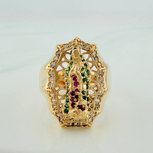 Anillo Virgen de Guadalupe 8.8gr / T10 1/4 / Oro Amarillo 18K $