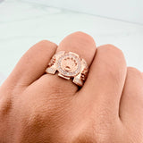 Anillo Corona 5.6gr / T5 1/4 / Oro Rosa 18K $