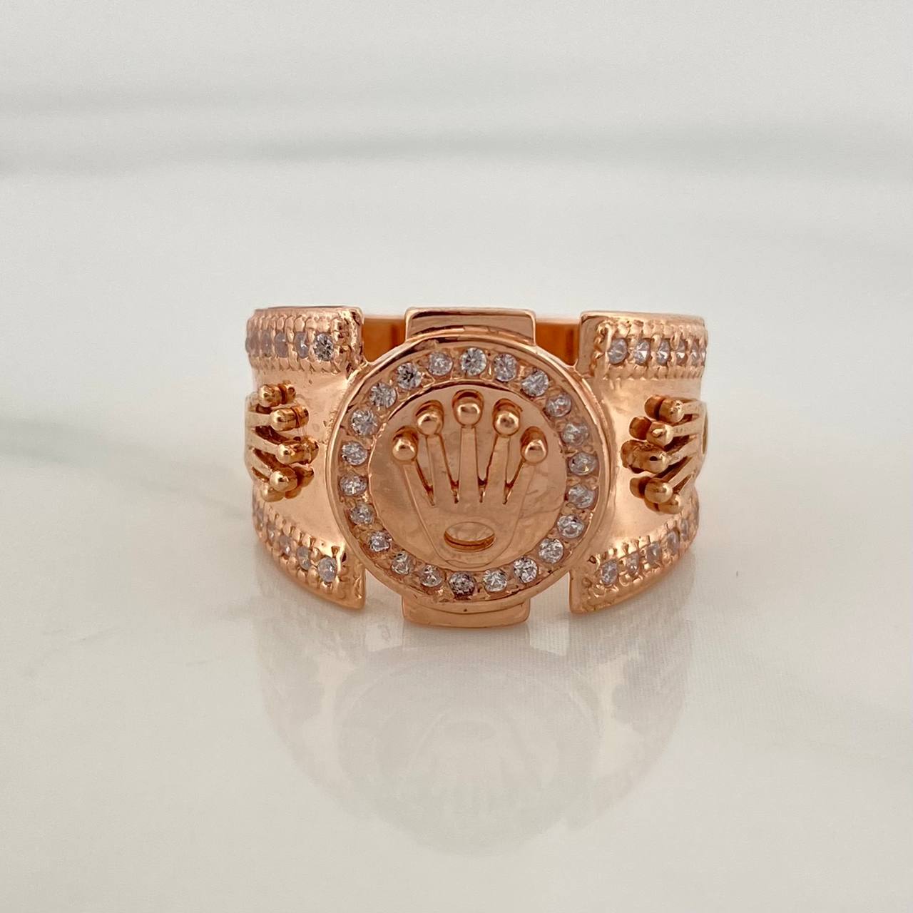Anillo Corona 5.6gr / T5 1/4 / Oro Rosa 18K $