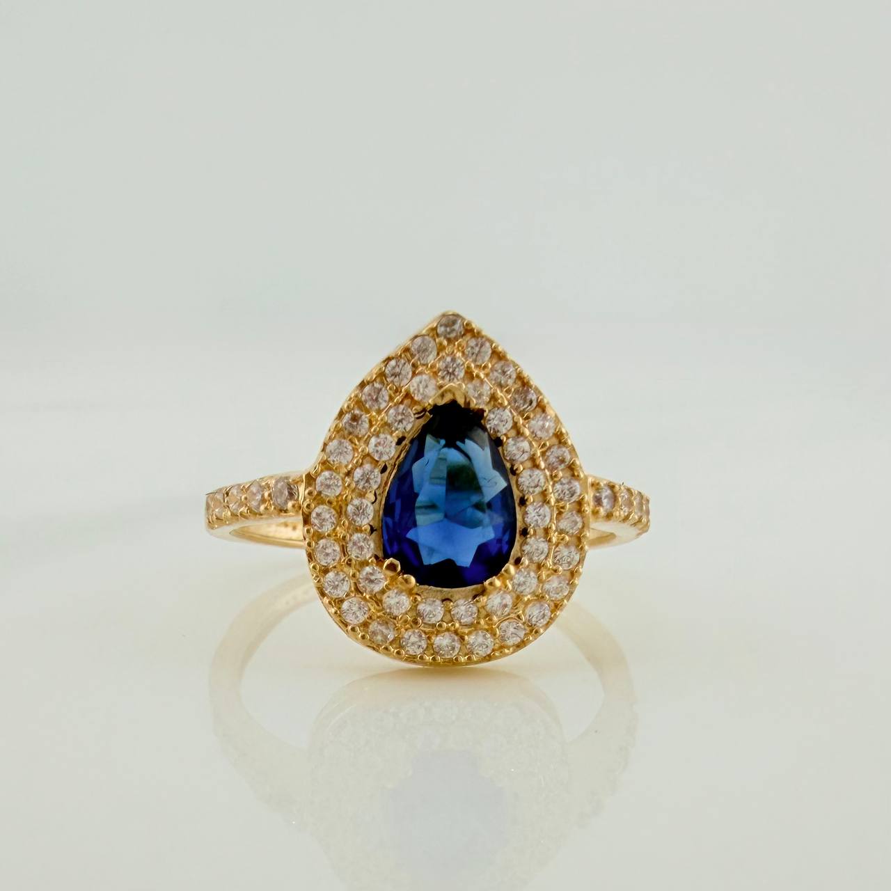Anillo Halo Gota 2.55gr / T6 / Oro Amarillo 18K $