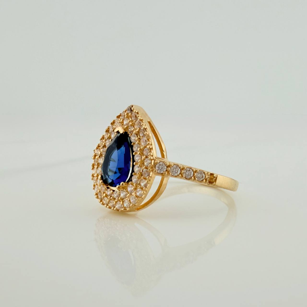 Anillo Halo Gota 2.55gr / T6 / Oro Amarillo 18K $