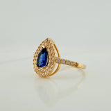 Anillo Halo Gota 2.55gr / T6 / Oro Amarillo 18K $