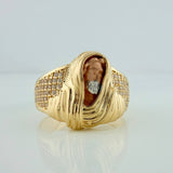 Anillo Rostro De Cristo 8.2gr / T11 1/4 / Tres Oros  18K $