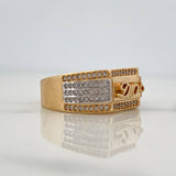 Anillo Dios 8.5gr / T10 / Dos Oros Amarillo Blanco 18K $