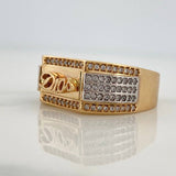 Anillo Dios 8.5gr / T10 / Dos Oros Amarillo Blanco 18K $