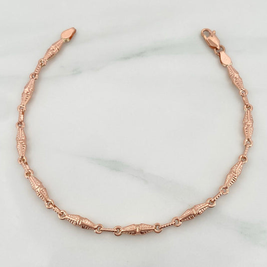 Rustic Dubai Bracelet 3.75gr / 7 3/4 in / 1.5mm Rose Gold 18K %