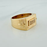 Anillo Rectangulo Cruces 9.6gr /  T10 3/4 / Oro Amarillo 18K $