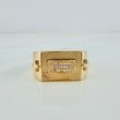 Anillo Rectangulo Cruces 9.6gr /  T10 3/4 / Oro Amarillo 18K $