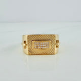 Anillo Rectangulo Cruces 9.6gr /  T10 3/4 / Oro Amarillo 18K $