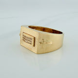 Anillo Rectangulo Cruces 9.6gr /  T10 3/4 / Oro Amarillo 18K $