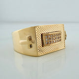 Anillo Rectangulo Cruces 9.6gr /  T10 3/4 / Oro Amarillo 18K $