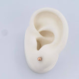 Plain Bead Stud Earrings 0.4gr / 3mm Rose Gold 18K %