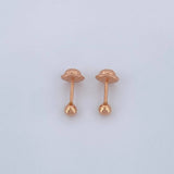 Plain Bead Stud Earrings 0.4gr / 3mm Rose Gold 18K %