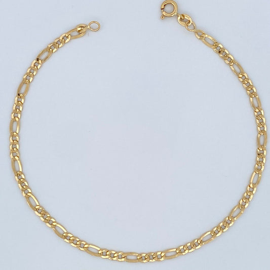 Tobillera Figaro 2.75gr / 9 3/4 in / 3.2mm Oro Amarillo +1 18K %