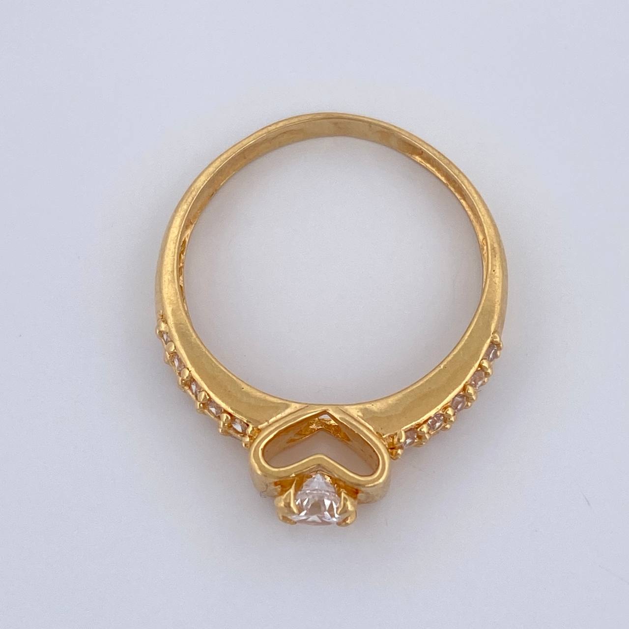 Anillo Churumbela Solitario Corazon 2.8gr / T6 1/2 / Oro Amarillo 18K %