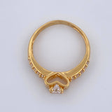 Anillo Churumbela Solitario Corazon 2.8gr / T6 1/2 / Oro Amarillo 18K %