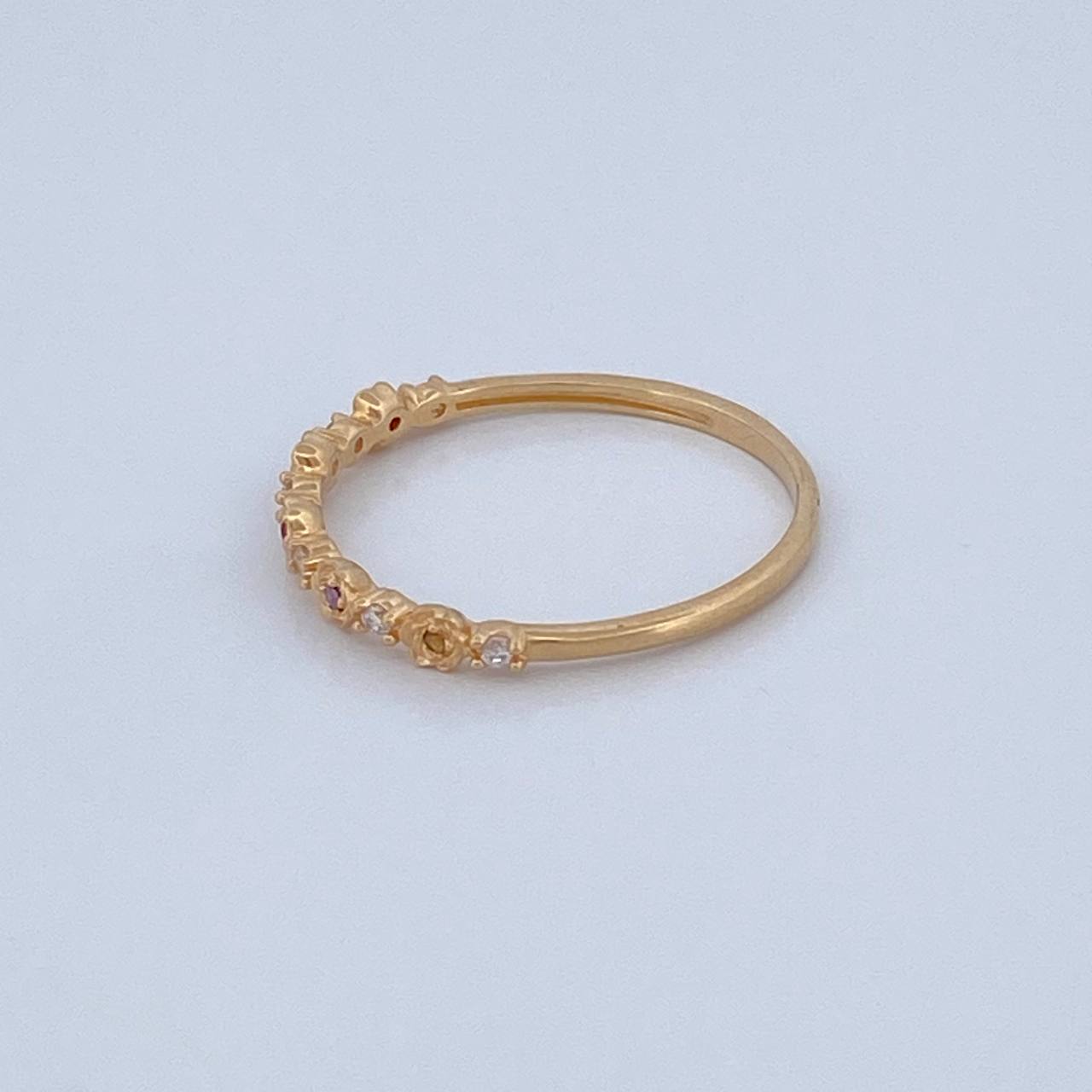 Anillo Churumbela Flores 1.4gr / T8 3/4 / Oro Amarillo 18K %
