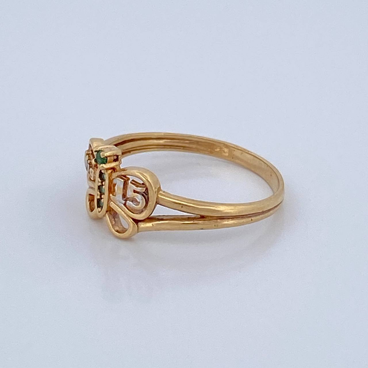 Anillo Mariposa 15s 2.15gr / T7 1/4 / Dos Oros Amarillo Blanco 18K %