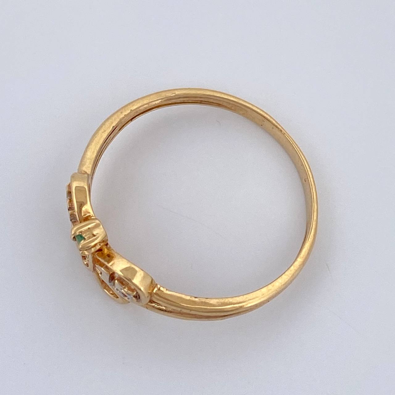 Anillo Mariposa 15s 2.15gr / T7 1/4 / Dos Oros Amarillo Blanco 18K %