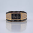 Anillo Sello Rectangular  5.3gr / T10 3/4 / Dos Oros Negro Amarillo 18K %