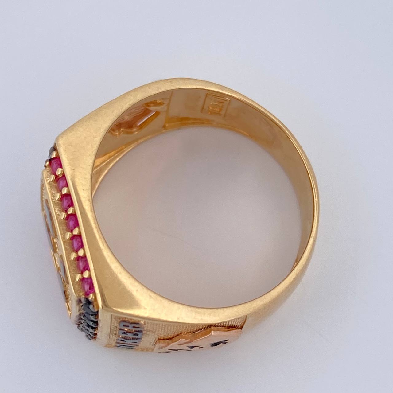 Anillo Signos Poker 9.1gr / T9 / Dos Oros Negro Amarillo 18K %
