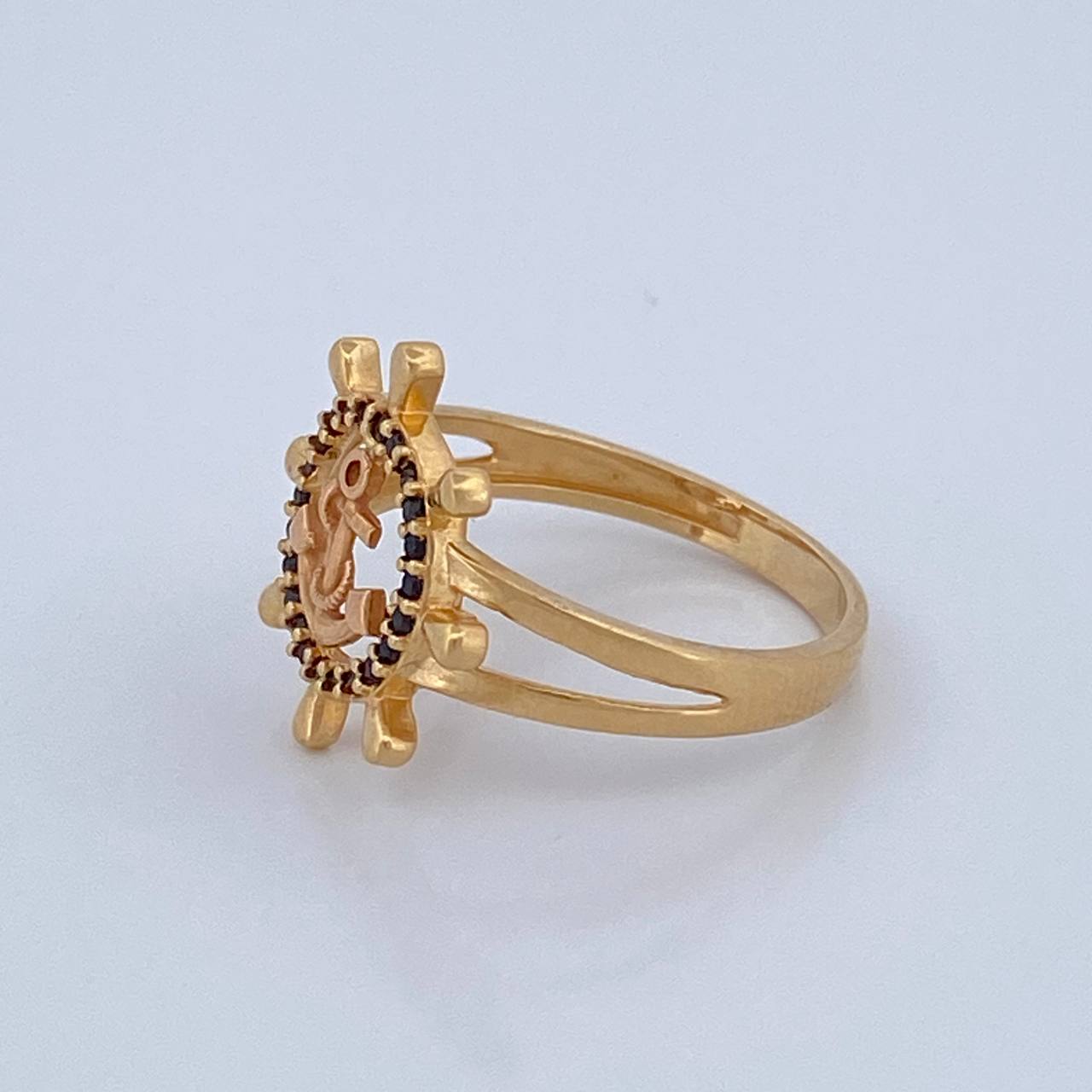 Anillo Ancla Timon 2.75gr / T6 3/4 / Dos Oros Amarillo Rosa 18K %
