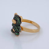 Anillo Oso 3.95gr / T6 3/4 / Dos Oros Negro Amarillo 18K %