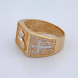 Anillo Caballo Cruces 8.9gr / T10 1/2 / Dos Oros Amarillo Blanco 18K %